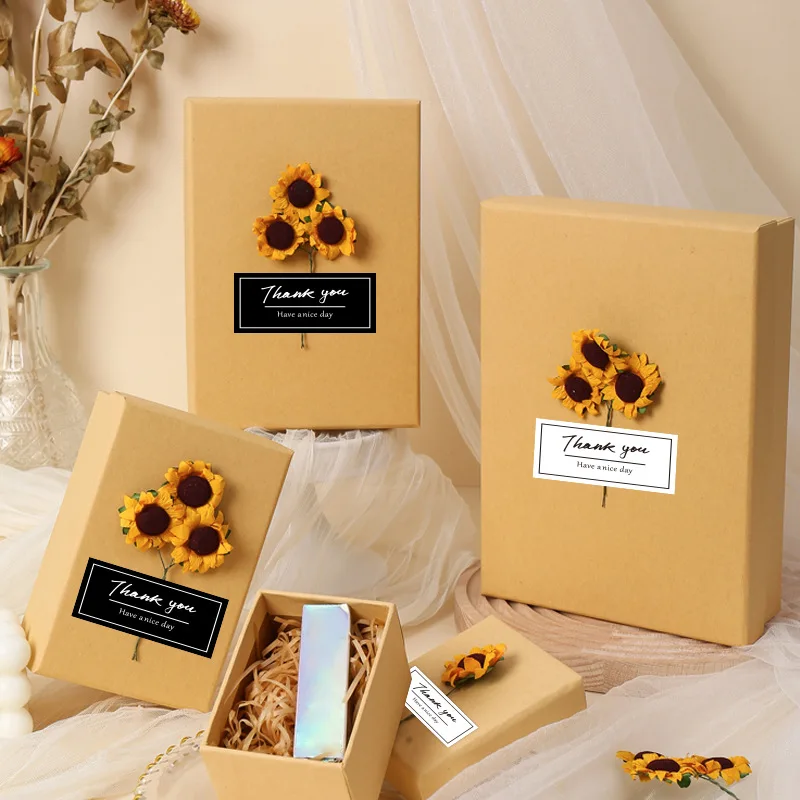 150 قطعة شكرا لك ملصق الختم للتغليف هدية أبيض أسود مربع سكرابوكينغ ملصقات لاصقة الخبز كعكة ورق التغليف العلامات #4