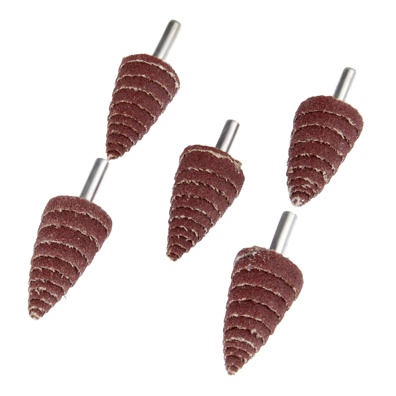 DRELD 5 Giấy Nhám Bánh Hình Nón Chà Nhám Nắp Bánh Xe Đánh Bóng ĐỆM PHỒNG Đầu Mài Dụng Cụ Dremel Rotary 240 Nhám 6mm Chuôi Lục