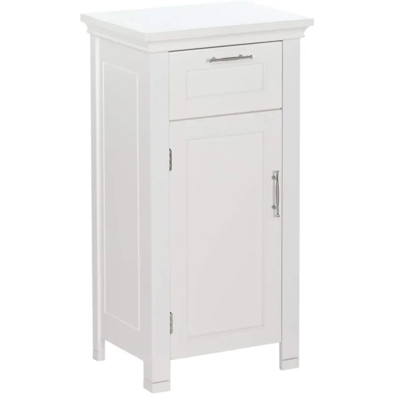 Somerset Single Door Floor Storage Cabinet, White