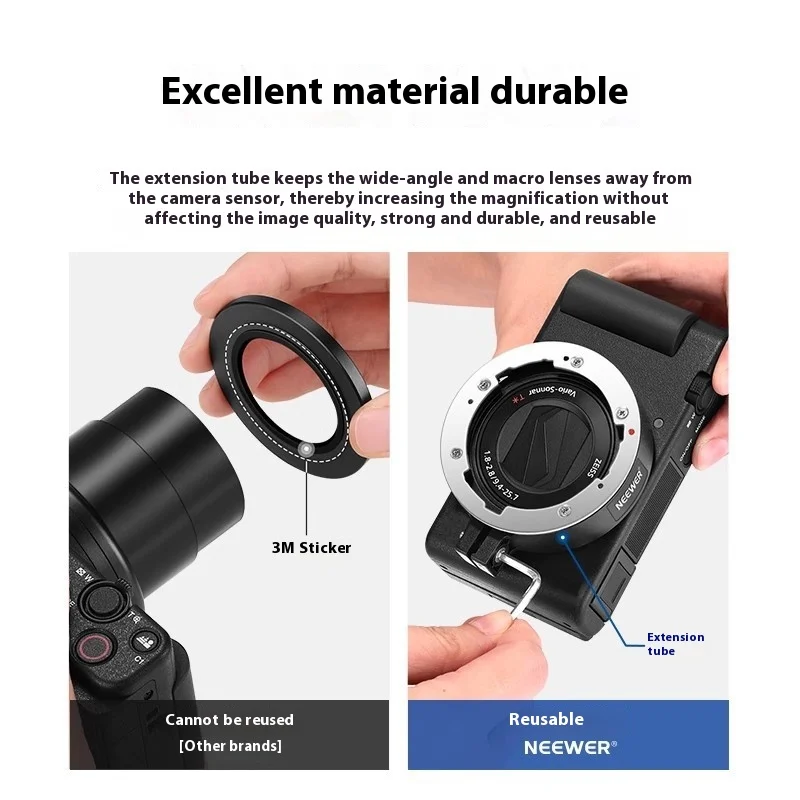 HD Wide&Macro 2 in 1 Conversion Lens For Sony ZV1 Custom 0.75X Additional Mirror 18mm Wide Angle Lens Camera Custom Accessories