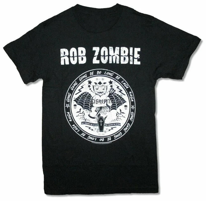 

Rob Zombie Devil Seal Black T Shirt New Merch Soft Burn Witches Cotton Short Sleeve Tee Shirt