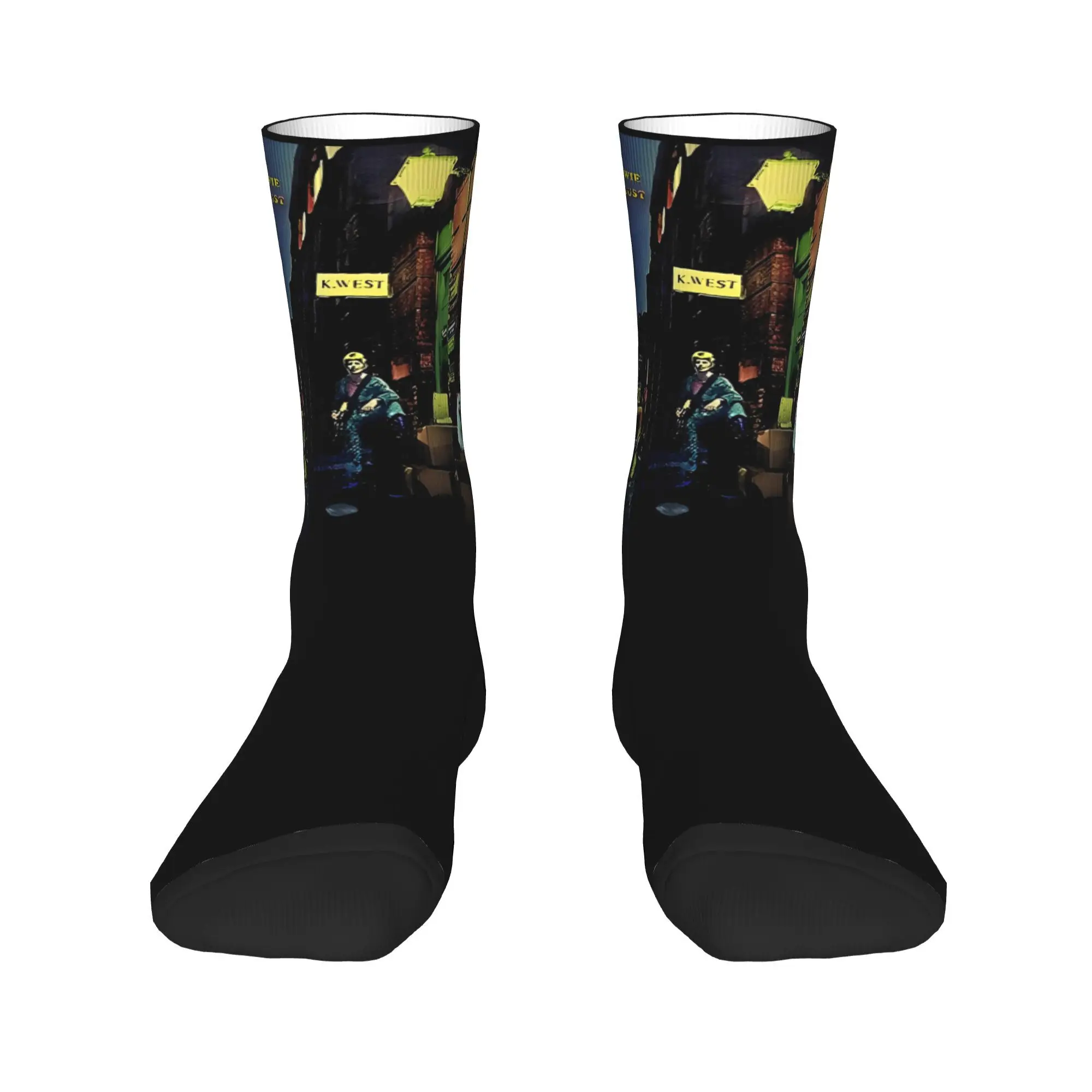 Davids Star Bowied Singer Musician Printed Dress Socks Product for Daily Wear Sweat Absorbing  Dress Socks