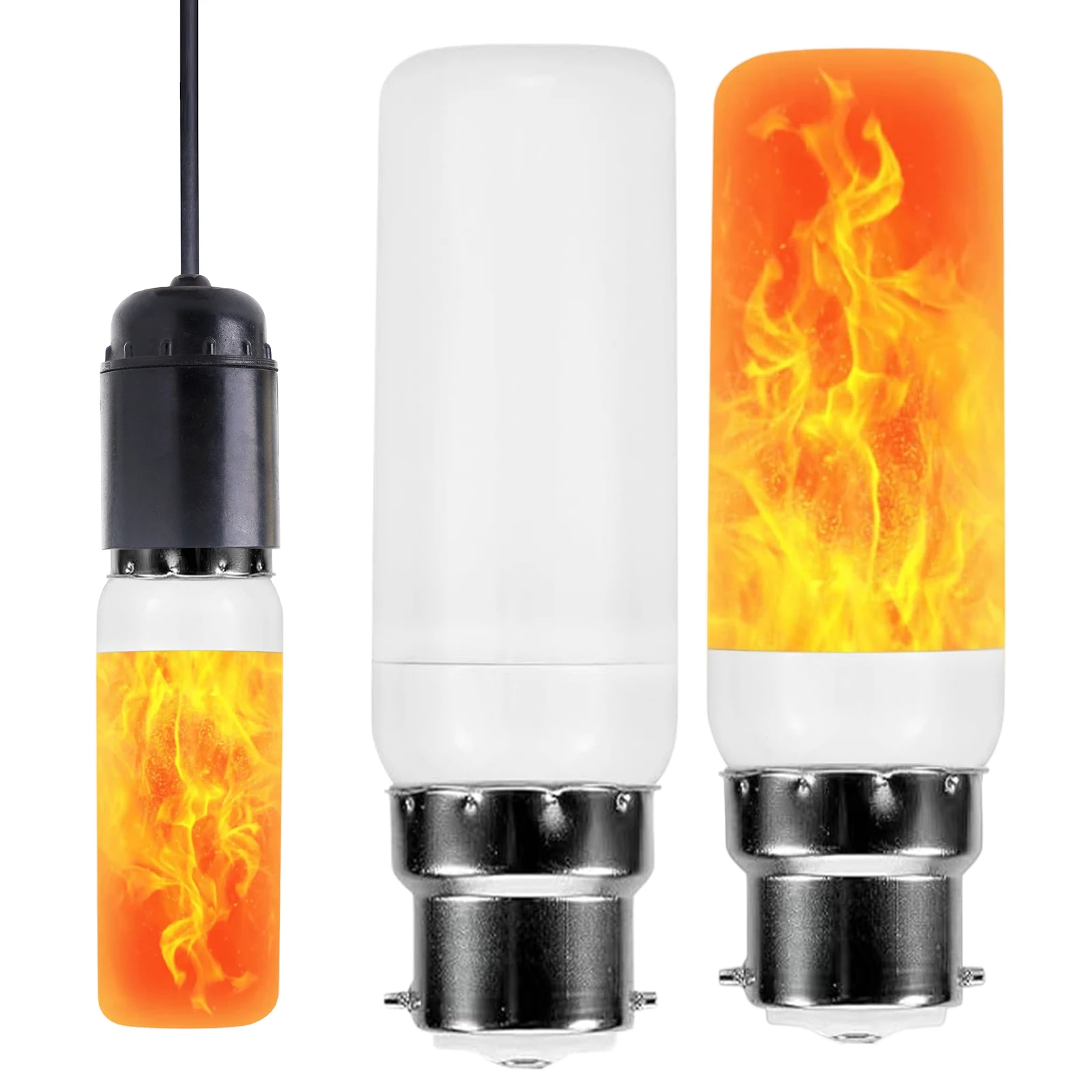 2-個の炎効果ライト電球-5w-ちらつき電球-4-つの照明モード装飾用ホームガーデンバーハロウィンクリスマス
