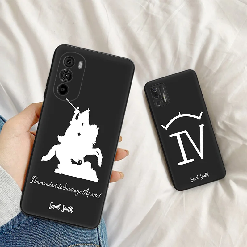 Phone Case For Moto G50 G51 G30 G31 G60 G71 G22 G32 G52 G72 G73 G53 G9 Horse Letters Knight Alphabet Black Soft Anti-Drop Cover image 3
