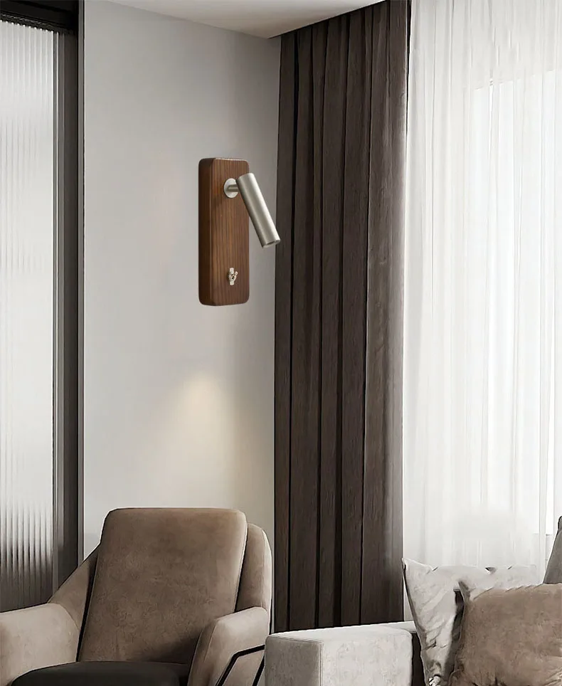 With Switch Wall Lamp Gold Silver Brass Wooden