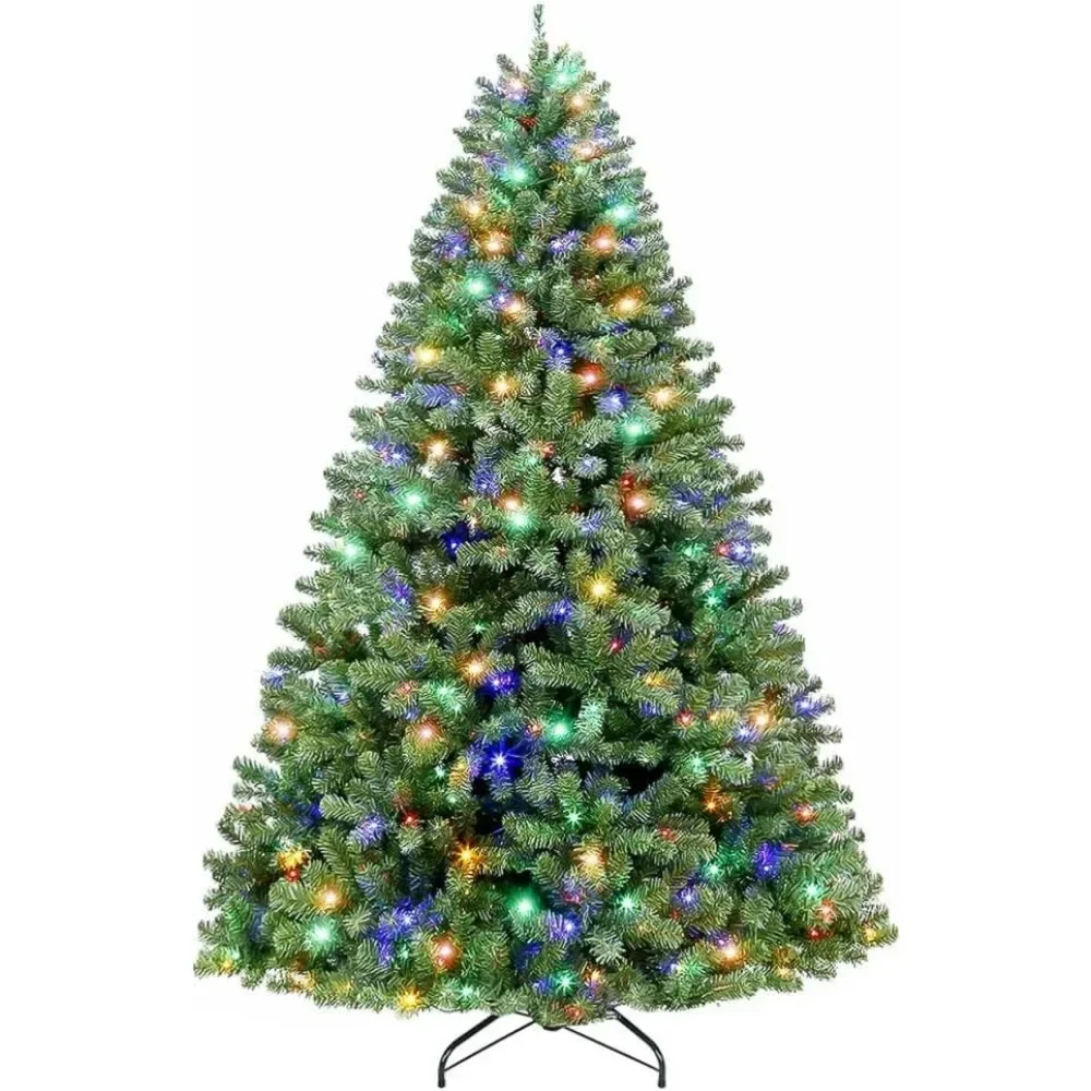 

6.5 ft Prelit Christmas Tree, Artificial Christmas Tree with 350 Color Changing LED Lights, 1100 Tips, Metal Stand