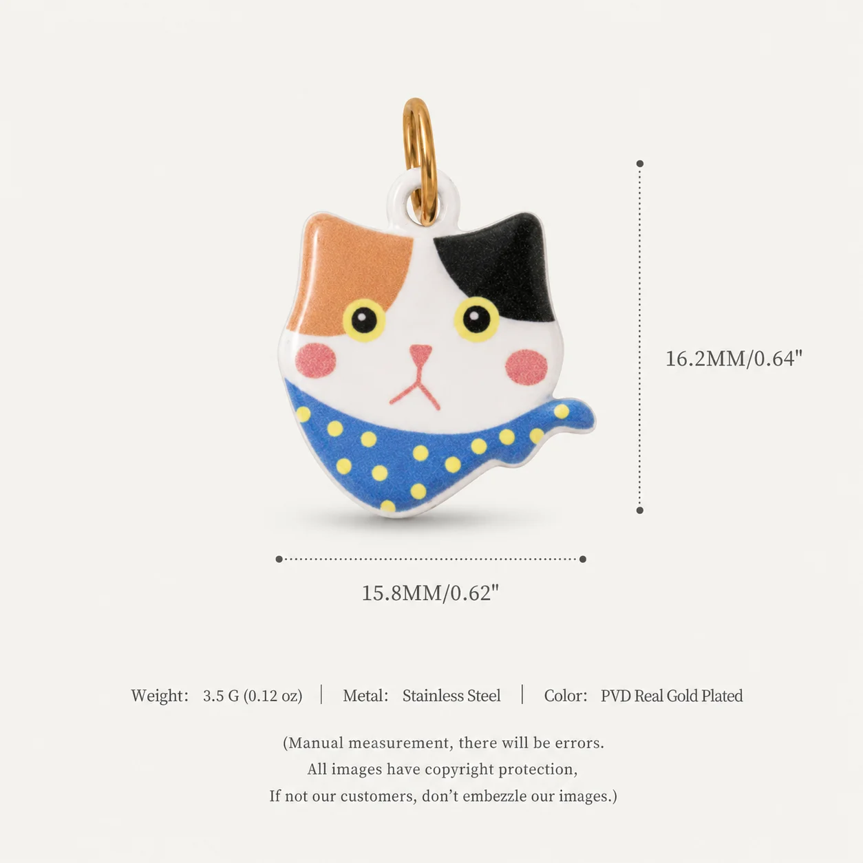 316 Edelstahl Wasserdicht Farbbeständig Modische Tier-Serie Katze DIY Anhänger Charms für Schmuck – Detail 6