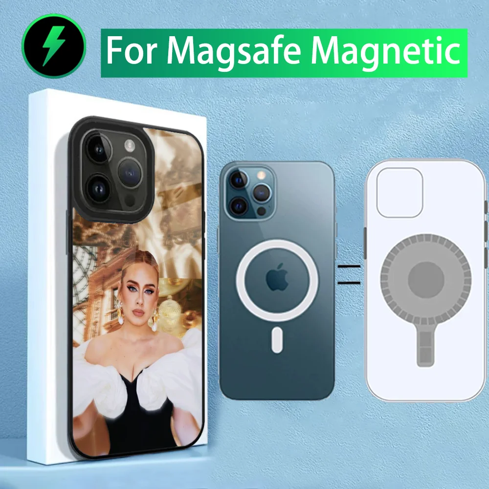 Singer Adele A-Adkins   Phone Case For iPhone 15,14,13,12,11,Plus,Pro,Max Mini Magsafe Magnetic Wireless Charging