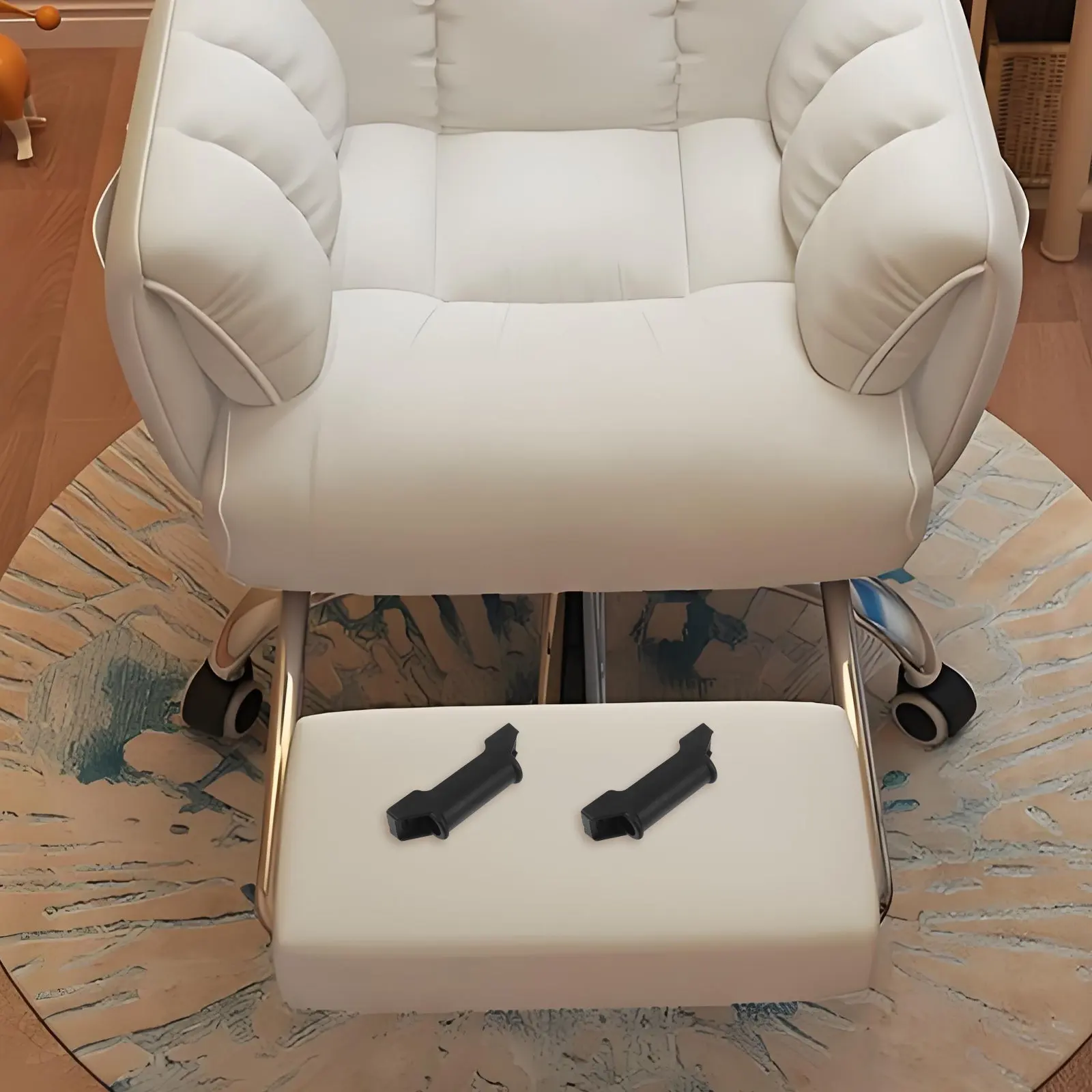 4Pcs Gaming Chair Footrest Slider Ergonomic Smooth Seat Replacement Parts Office Recliner Foot Rest Attachment