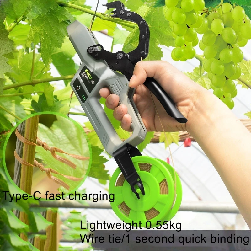 

Electric Branch Binder Wireless Plant Binding Machine Automatic Grape & Tomato Binder Lithium-Battery Branch Binder