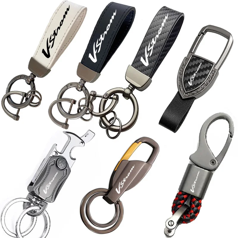 For Suzuki V Strom V-strom Vstrom 650 250 1000/xt DL650 DL1000 DL250 Metal Leather keychains Motorcycle Accessories