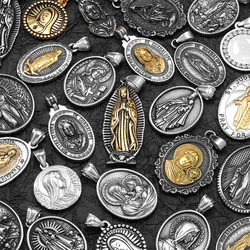 Virgin Mary Guadalupe Angel Cross Stainless Steel Men Necklaces Pendant Chain Amulet For Women Fashion Jewelry Gifts Wholesale