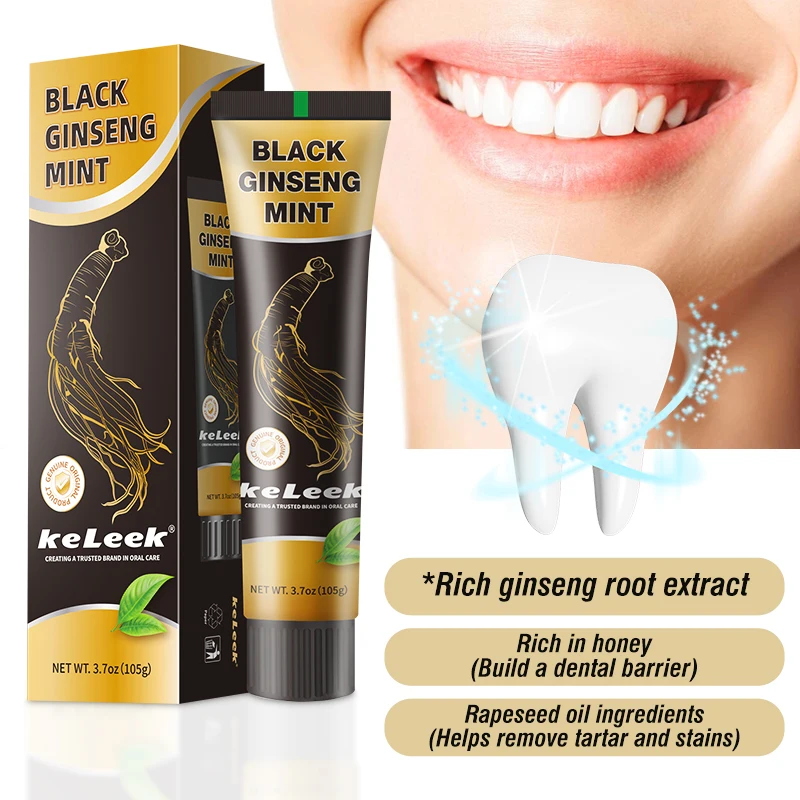 1 Black Ginseng Mint Whitening Household Toothpaste Remove Yellowing Bright White Fresh Breath Clean Teeth Non-Irritating Oral C