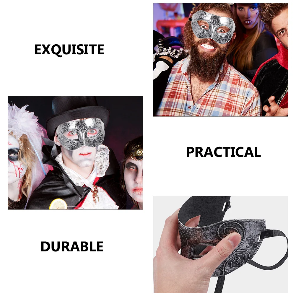 

6pcs Retro Jazz Mask Masquerade Ball Mardi Gras Prom Couple Plastic Flat Carved Comfortable Non Irritating Wide Use Cosplay