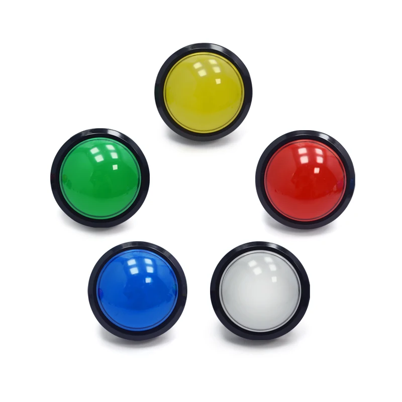 60mm Arcade Buttons Big Round LED Illuminated with Microswitch for DIY Arcade Game Machine Parts 5/12V Large Dome Light Button