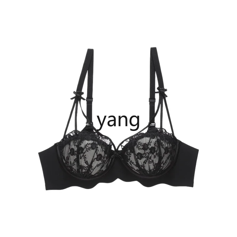 

LMM Lace Underwear Women's Small Breasts Gather and Show Large Premium Black Suit Women