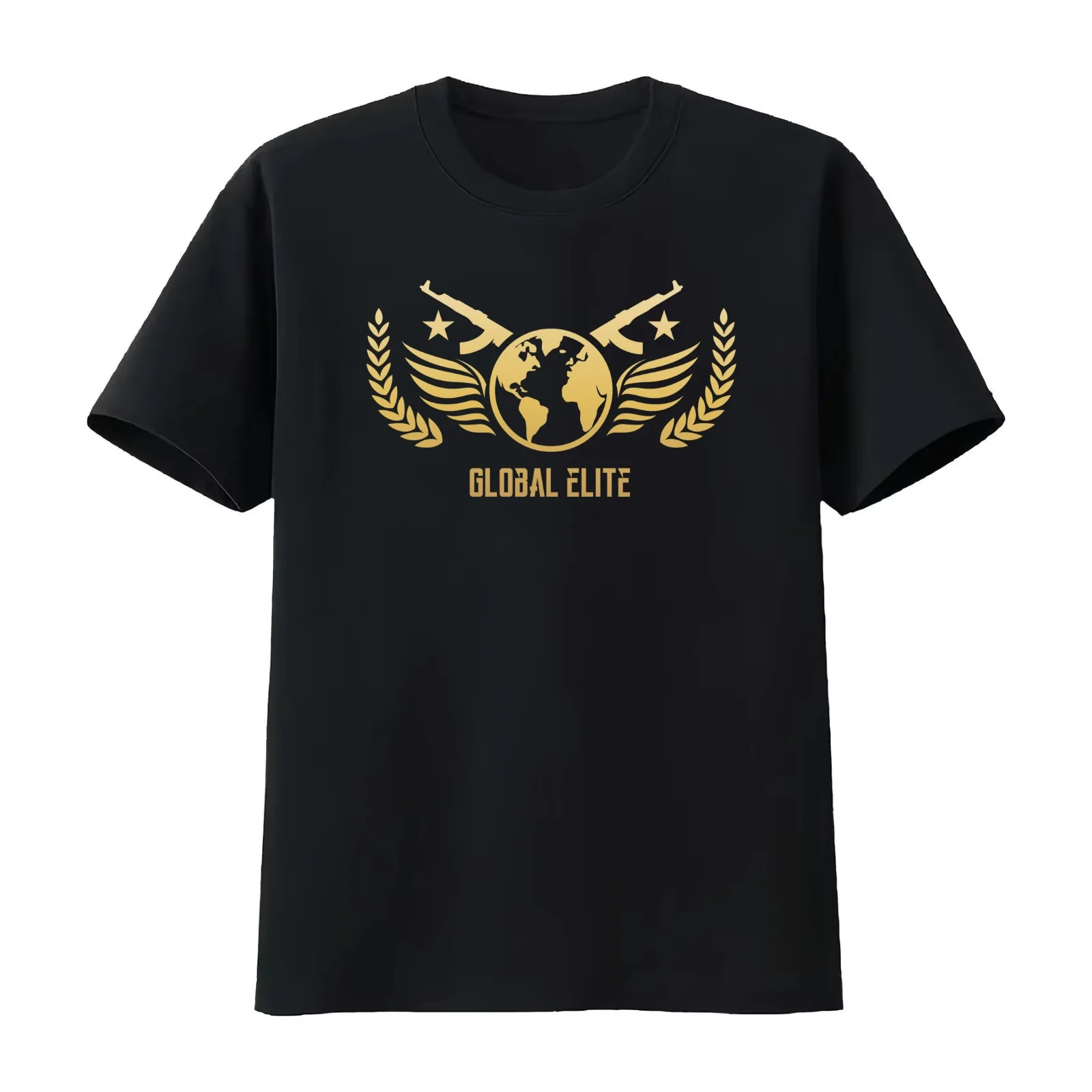 CSGO Global Elite T-Shirt Summer Casual Cotton Tee Oversized Streetwear Tops Vintage Graphic Print Loose Fit Short Sleeve