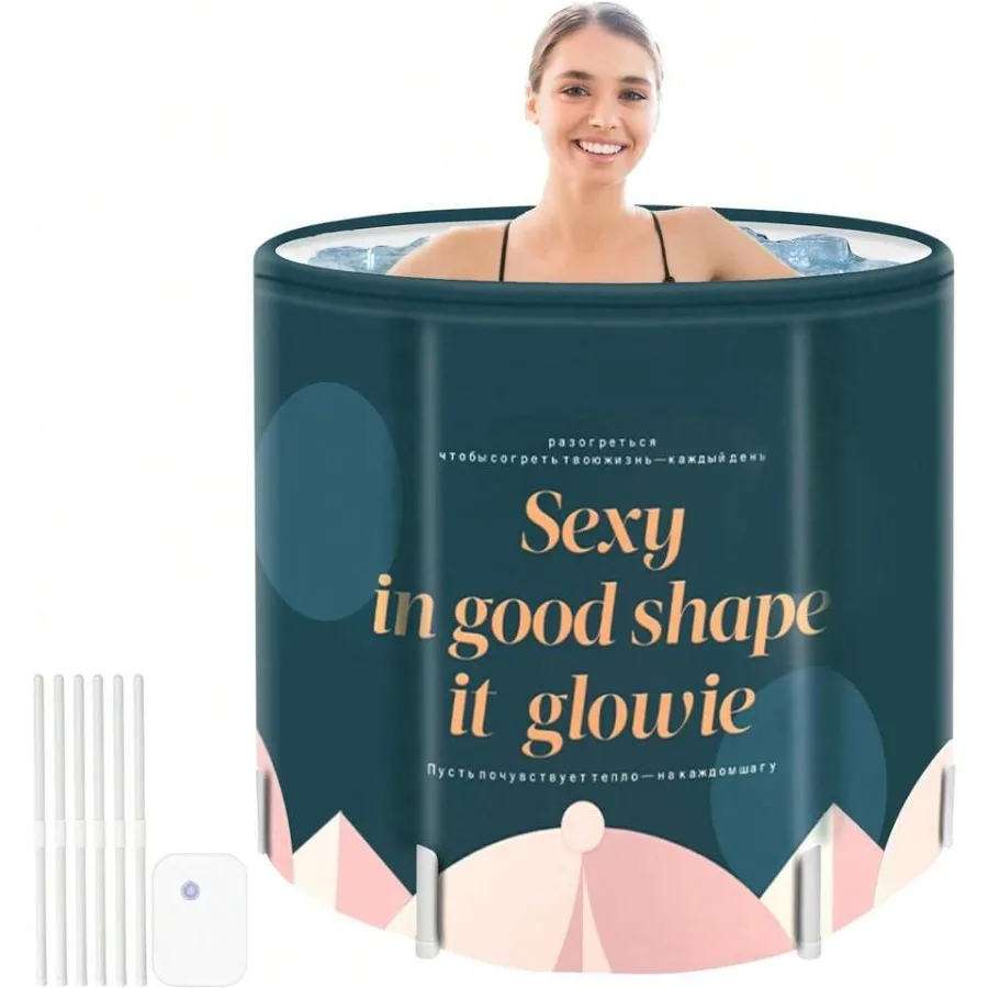 

Portable Foldable Bathtub For Adults, No Installation Collapsible Soaking Tub For Shower Stall, Large Standing Plunge Bath Stat