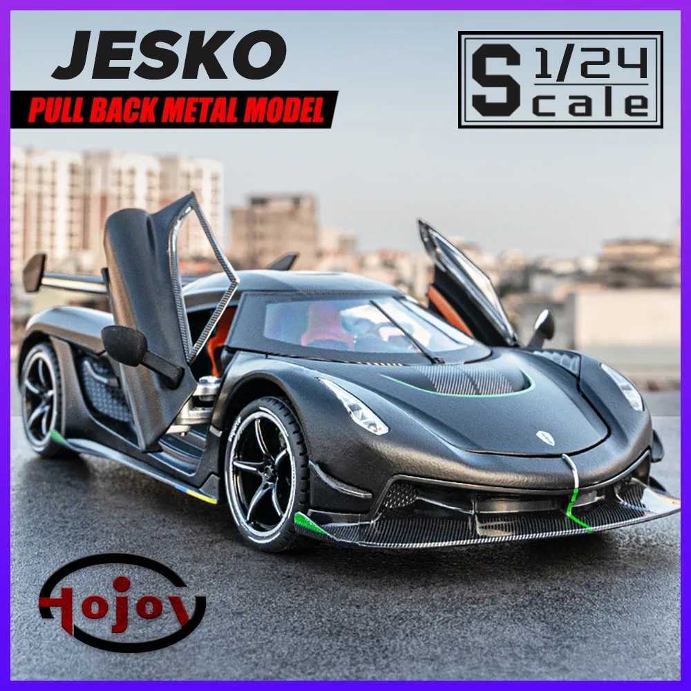 

Metal Cars Toys Scale 1/24 Koenigsegg Jesko Supercar Diecast Alloy Car Model for Boys Children Kids Toy Vehicles Sound and Light