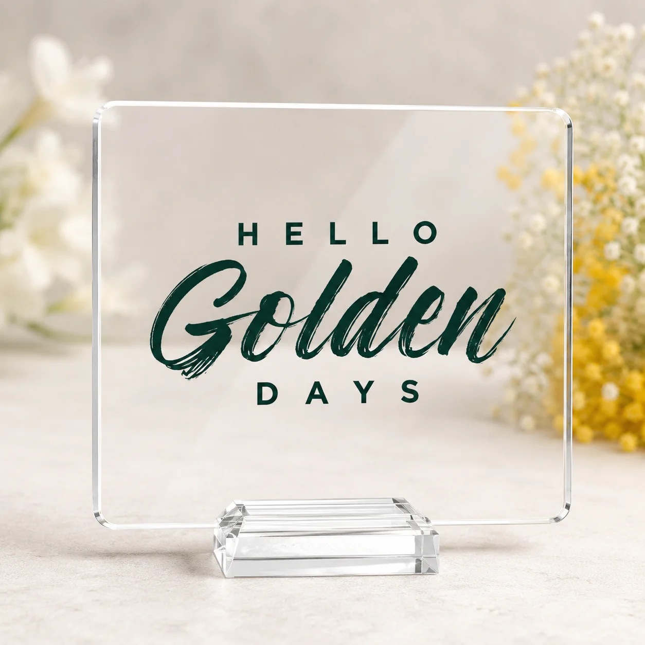 Custom Acrylic Plaque Personalized Acrylic Sign with Photo Text Logo UV Printed Desk Decor Gift for Wedding Birthday Home Office