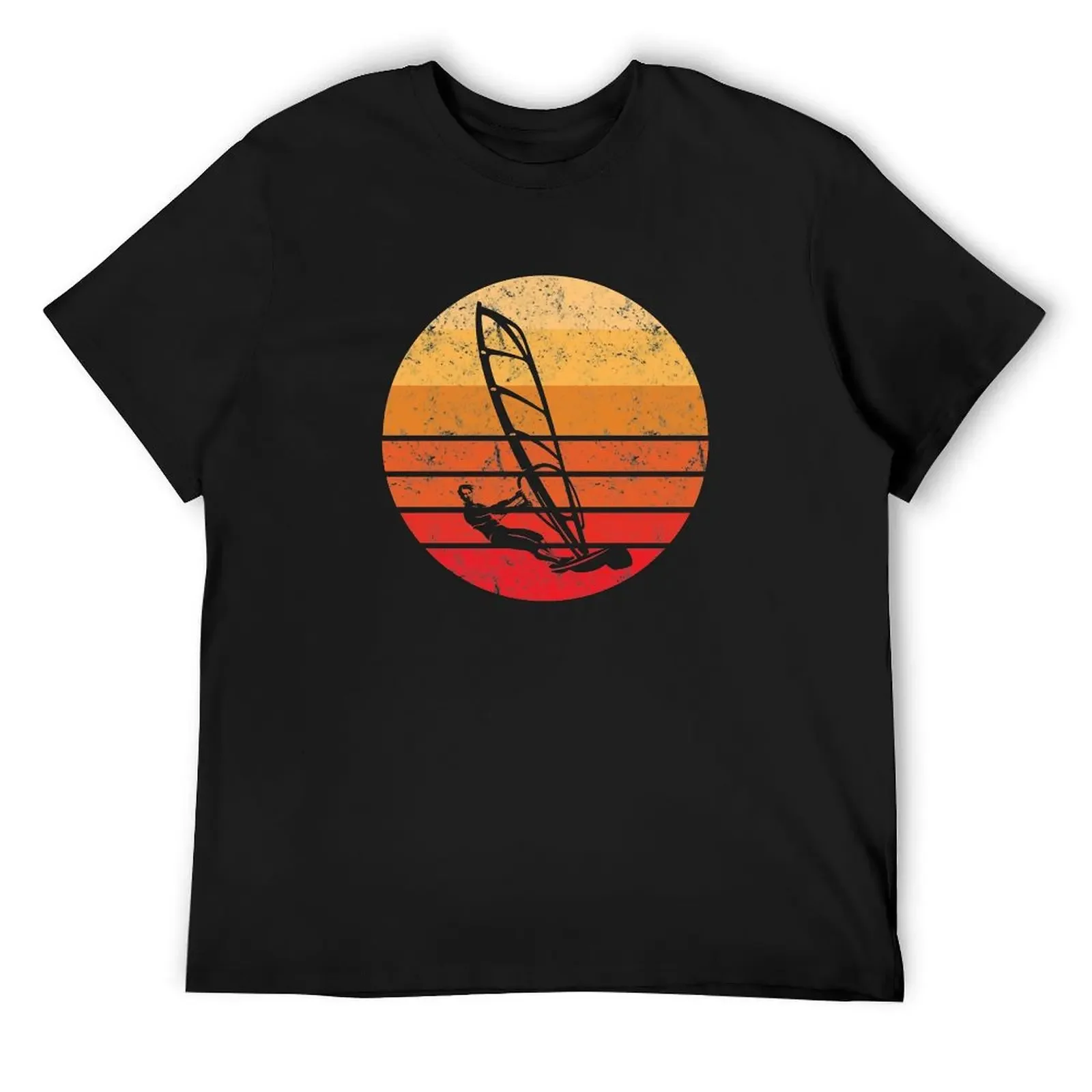 Retro Windsurf Sunset T-Shirt new edition blanks man t shirt vintage clothes anime shirts men