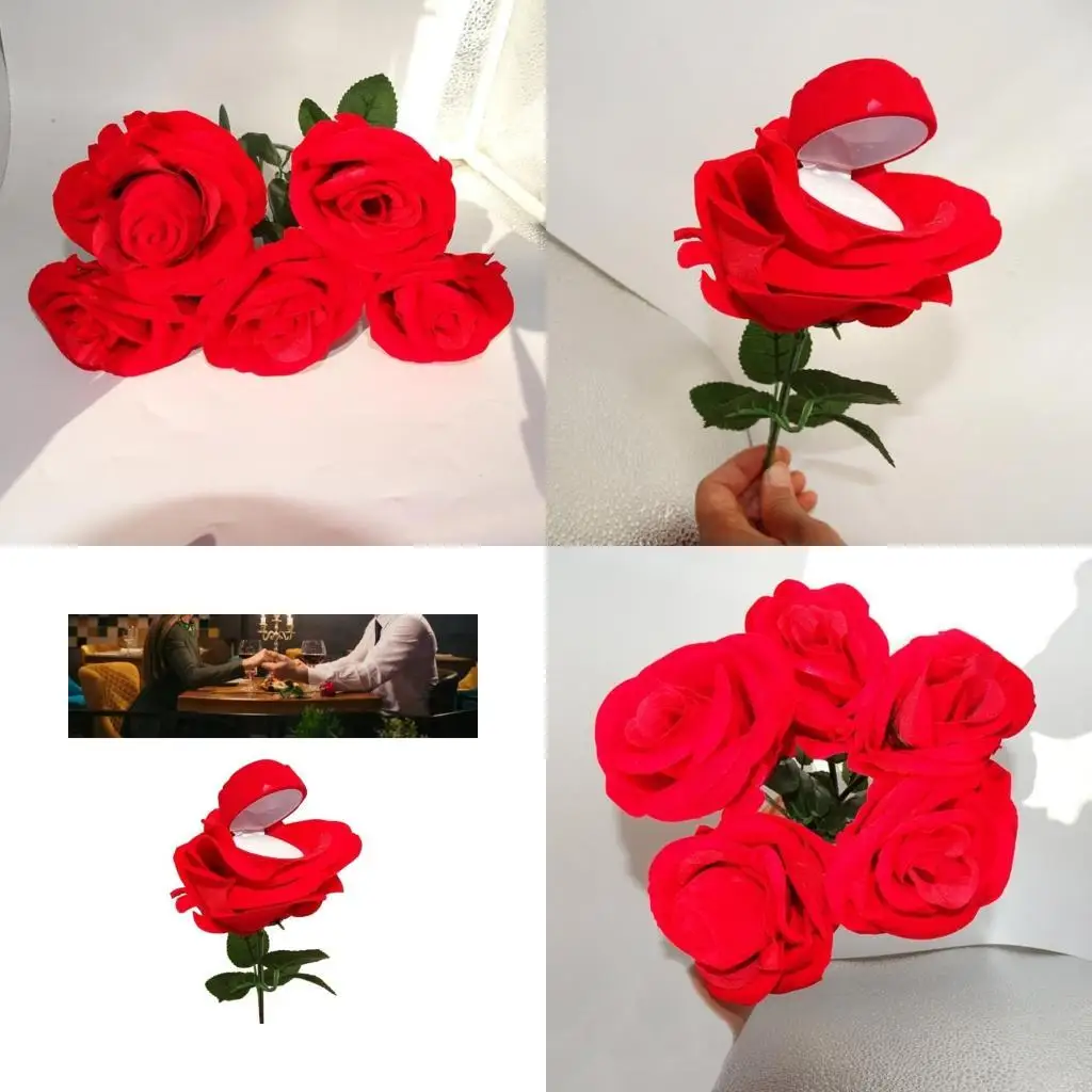 

X4ya Rose Ring коробка обручальное кольцо с цветочным обручальным кольцом держатель