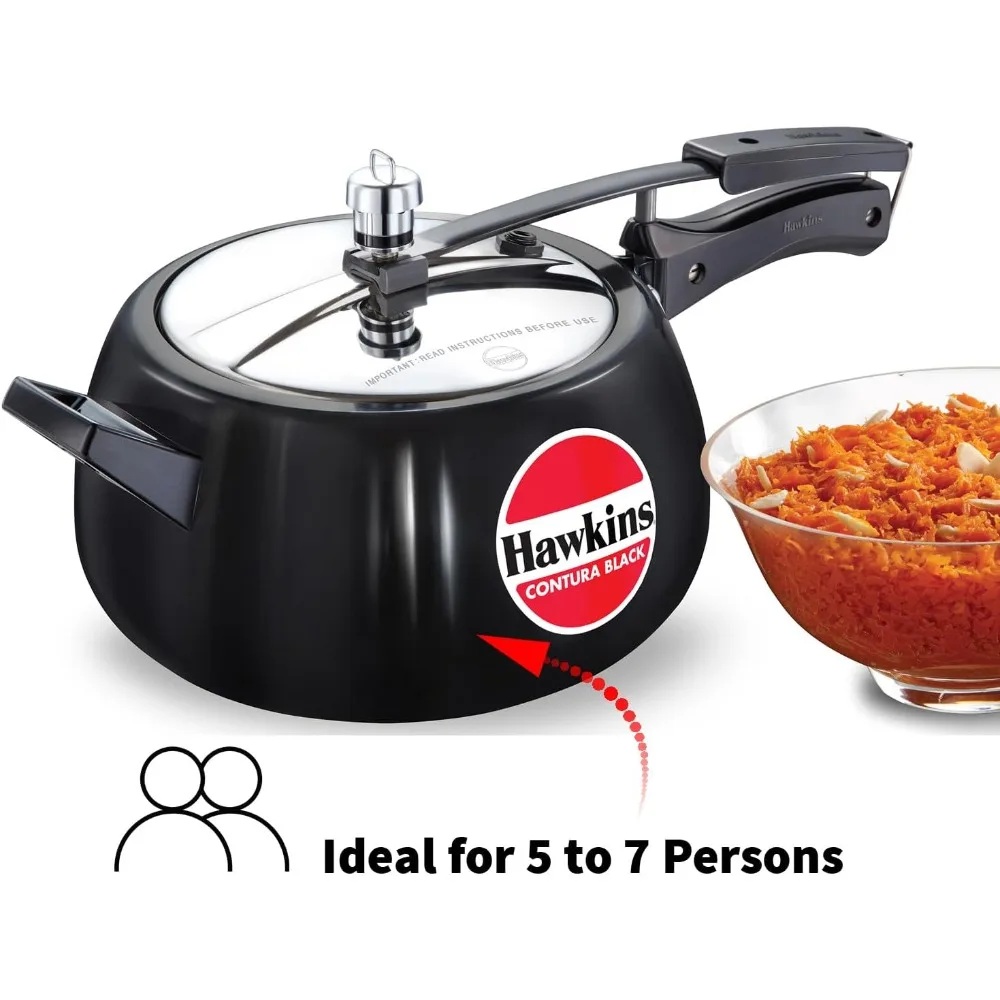 CB50 Hard Anodised Pressure Cooker, 5-Liter,Black