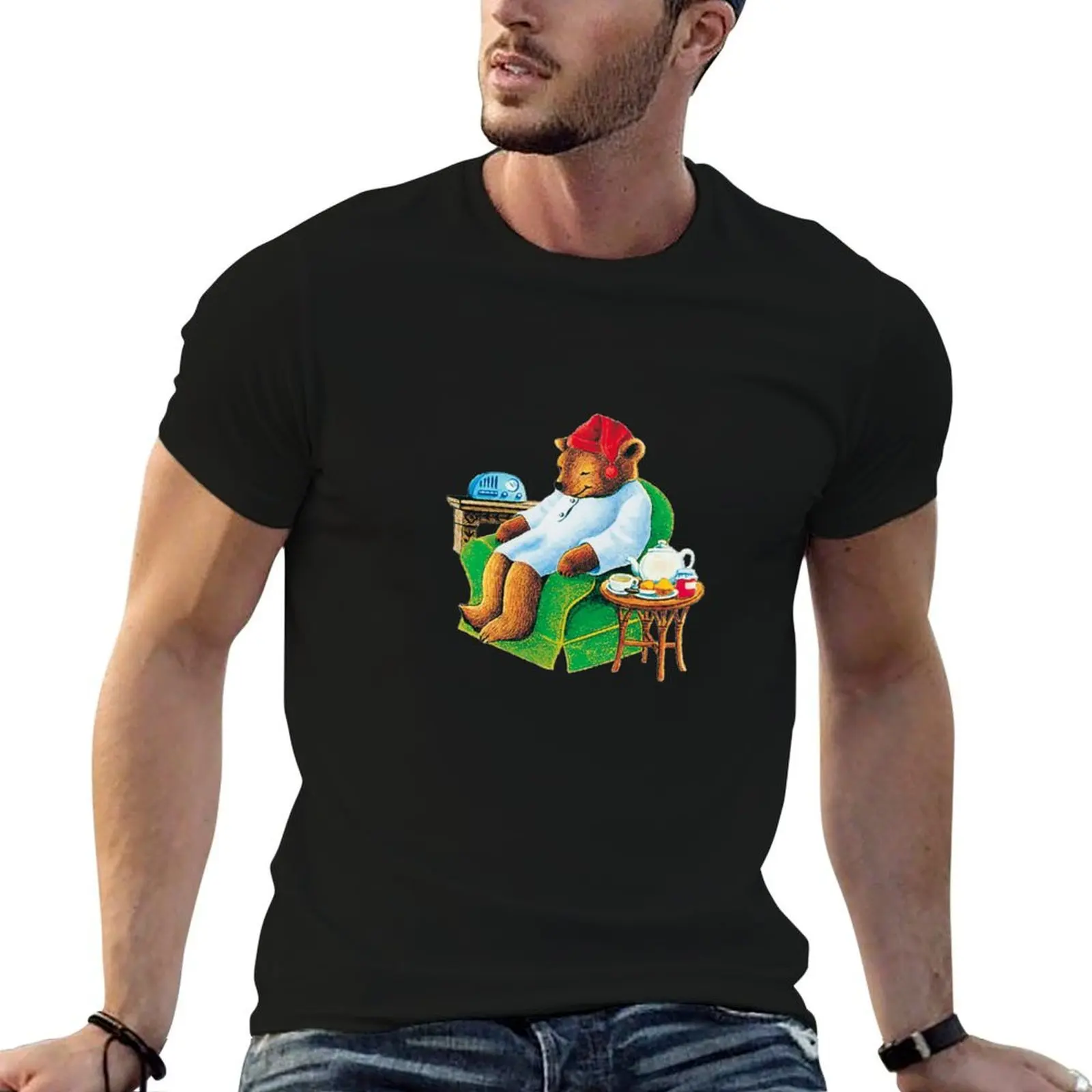Camiseta con estampado de oso de la marca Celestial Seasonings Sleepytime Tea, camisetas para hombre, camiseta suave de algodón para hombre, camiseta 100% algodón