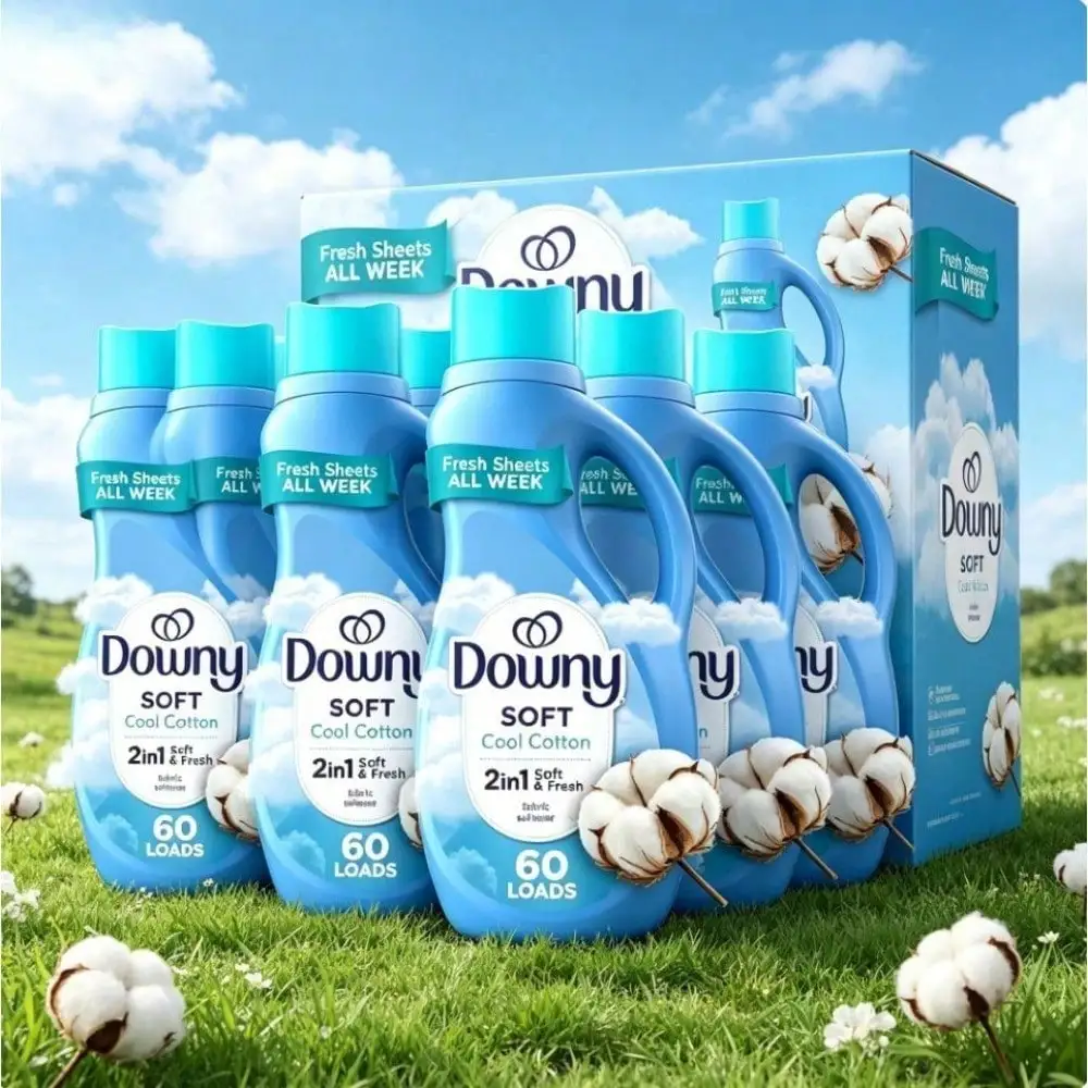 Holiday Family Pack Special | Save More on Daily Essentials | Downy Cool Cotton Scent Dual-effect Fabric Softener Liquid | Boost Clothing Softness And Retain Long Lasting Fresh Aroma Compatible With Various Household Washing Machine Types