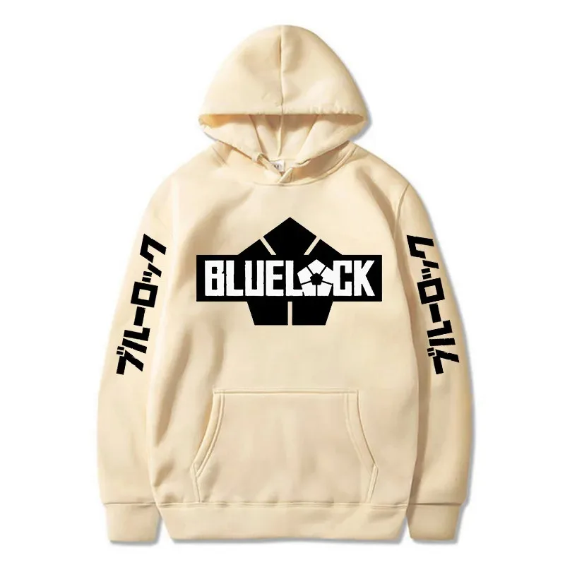 CyJapan Anime Blue Lock Cool fútbol diseño de logotipo hombres mujeres sudaderas con capucha moda dibujos animados Manga invierno Harajuku Sudadera de manga larga