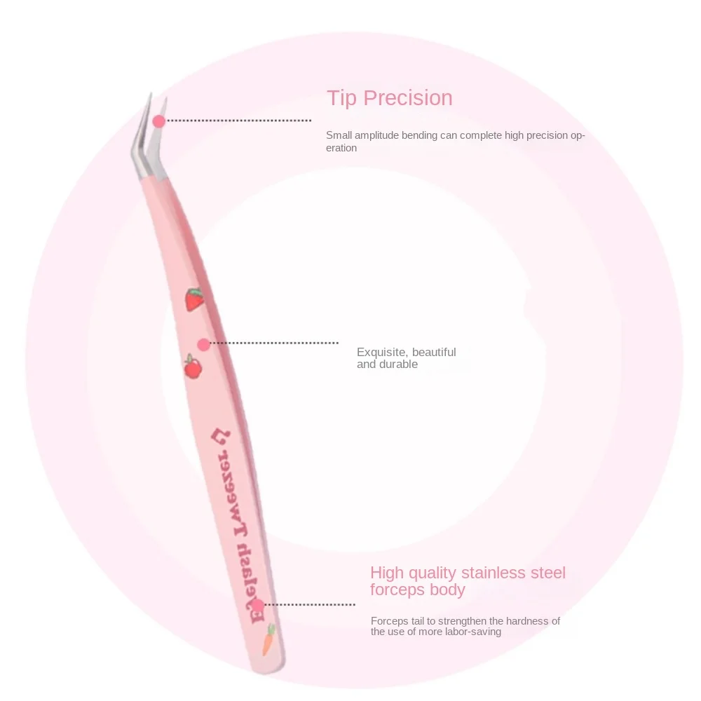 7 Arten Pinzette für falsche Wimpern, antistatisch, Edelstahl, 3D-Wimpernverlängerungspinzette, Pincet, gebogener Streifen, Make-up-Werkzeuge