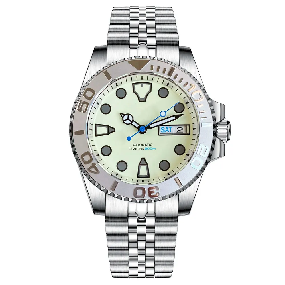 Tandorio 2024 New 40mm Water Ghost Diver Watch Men Business NH36 Automatic Mechanical Watch Sapphire 200m Waterproof Man Watches