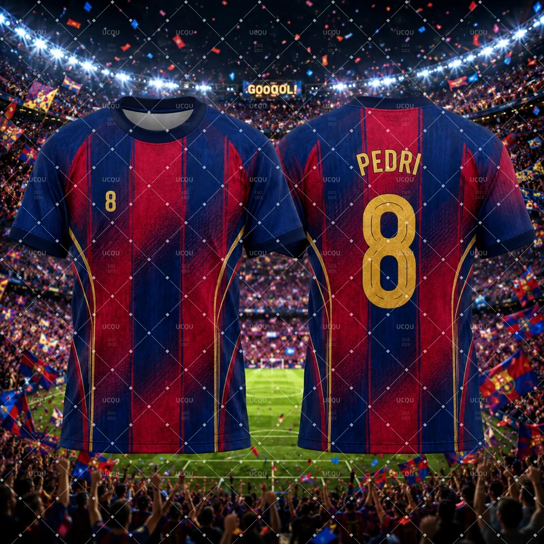 26-27 Spanisches Fußballtrikot Schnelltrocknend Yamal # 10 Pedri # 8 Fußballtrikot Sommer-Sportbekleidung Herren-T-Shirt Kinderbekleidung – Detail 2