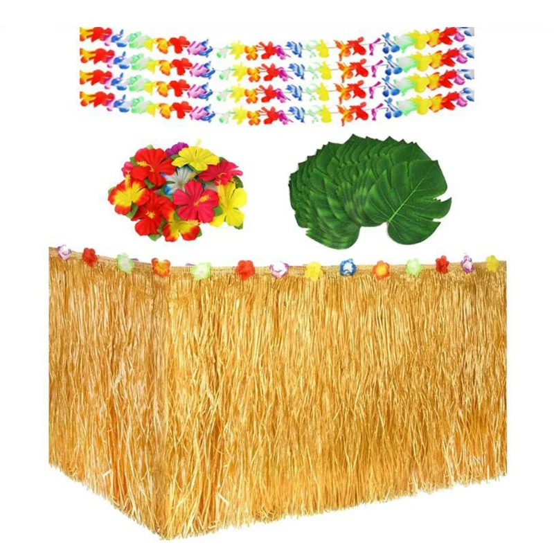 

Hawaiian Palm Leaf Hibiscus Decor Luau Party Supplies Birthday Decorations, Sunflower Banner, Artificial Palm