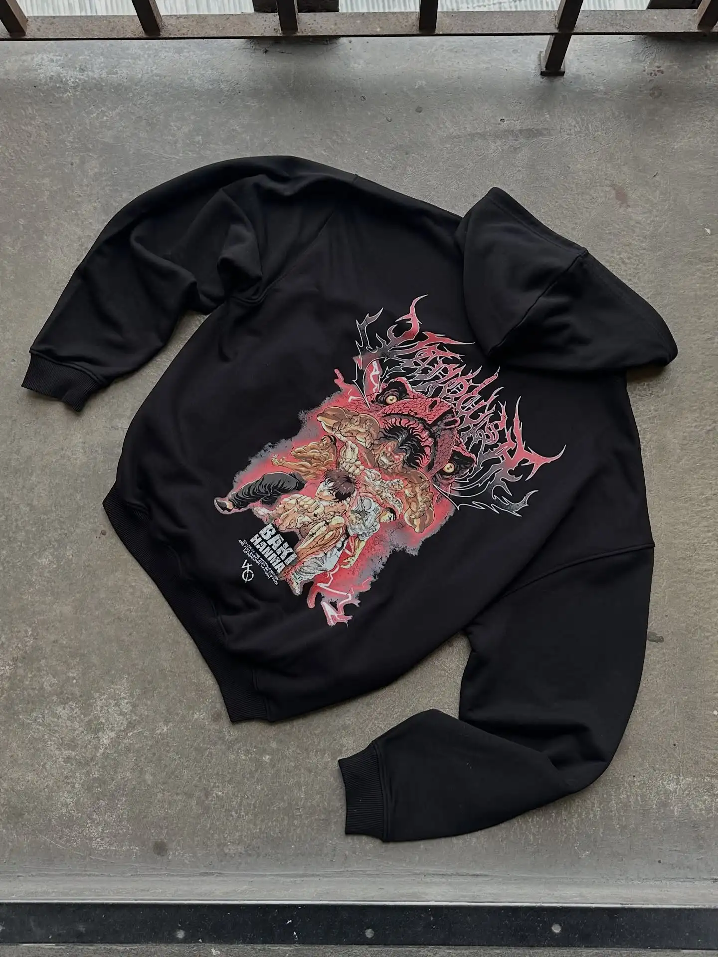 باكي هانما طباعة أنيمي هوديي البلوز القمم جديد harajuku الشارع الشهير المتضخم البلوز رياضية الصالة الرياضية هوديس الرجال y2k الملابس #2