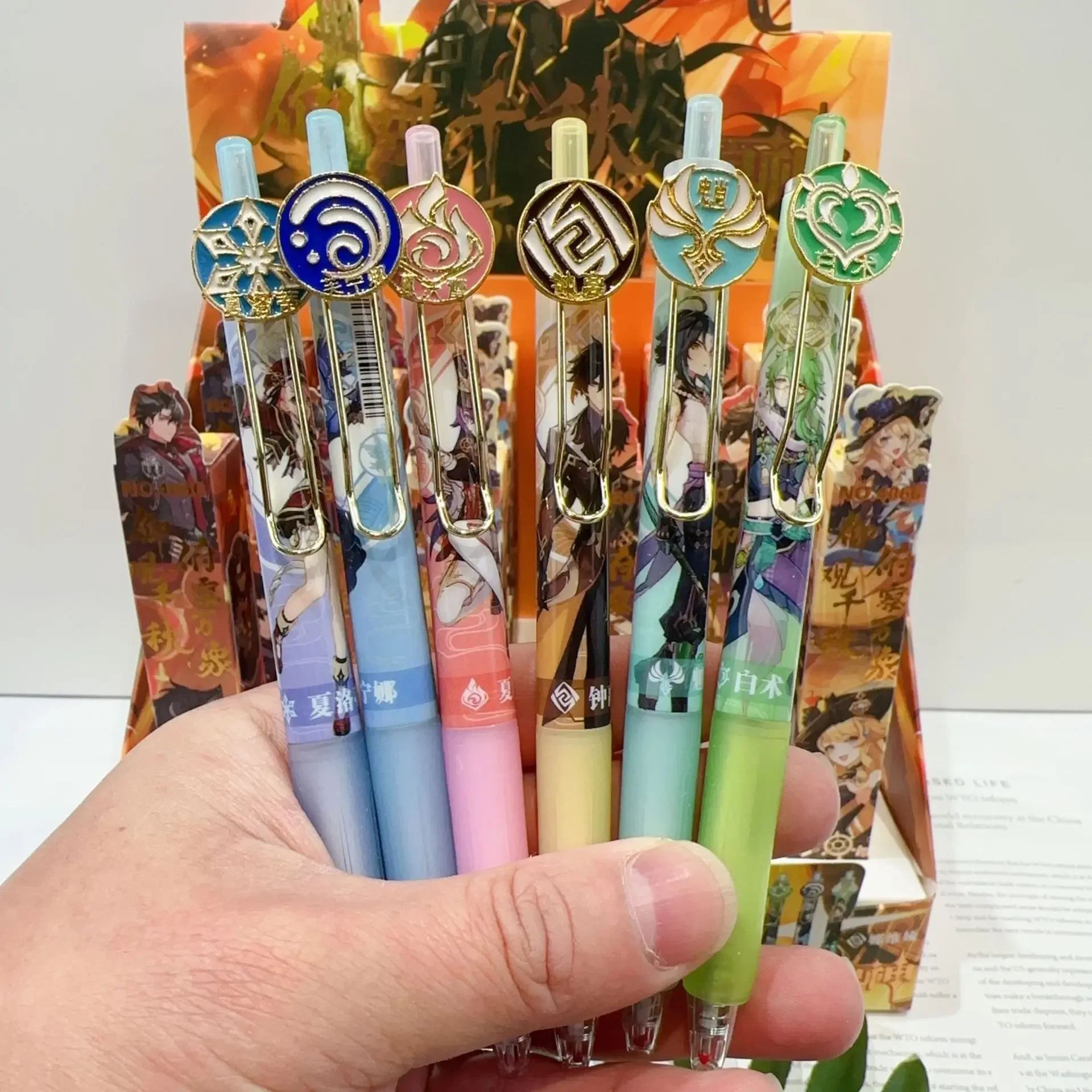 

Новинка, 3 шт., канцелярские гелевые ручки Focalors Furina Xiao Baizhu Charlotte, ручка для подписи, студенческие канцелярские принадлежности, детский подарок