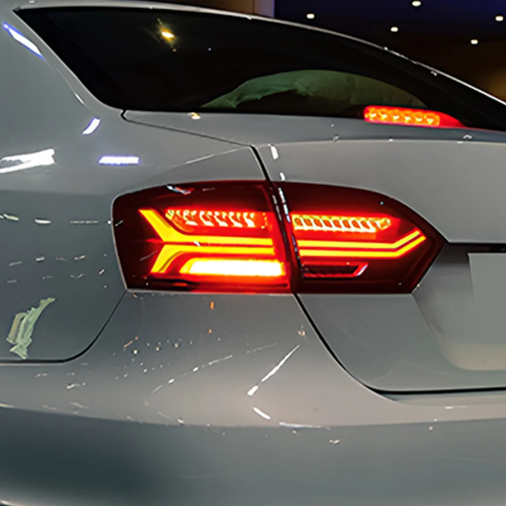 

Автомобильные задние фонари в сборе для VW Jetta Mk6 Sagitar 2011-2014, обновление в стиле Audi, светодиодные автоматические динамические горячие аксессуары