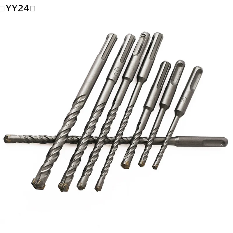 

8-piece Drill Bit Set Including Concrete Drill Bits And Cross-head Hammer Drill Bits (diameters 5,6,8,10,12,14,16,18mm)〔YY24〕