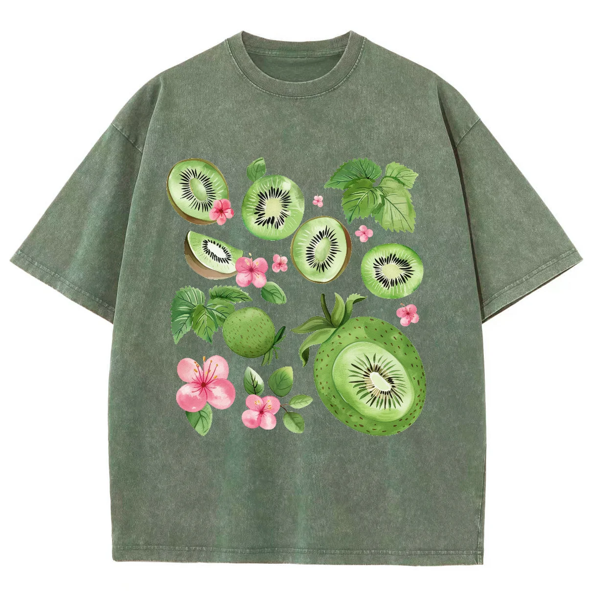 Summer Comfort Women's T-Shirt Fruit Print Small Fresh Design Sense Short Sleeve Oversized Neutral Short Sleeve Casual Simple