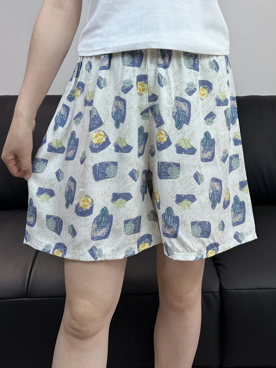 Pantaloni estivi da donna Sp ort orts Cool Sensation Cotone artificiale Sottile Casual di grandi dimensioni Cotone sciolto Seta può indossare...