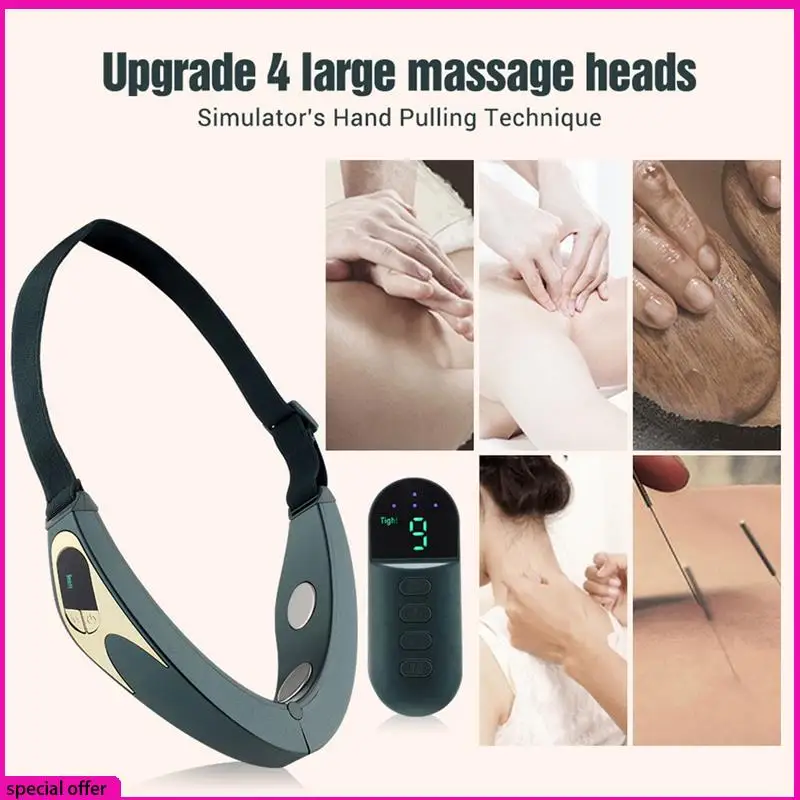 A65Z EMS V-Face dispositif de lifting du visage 6 modes chauffé rajeunissement de la peau Double menton Vibration masseur à distance sans fil vert Durable