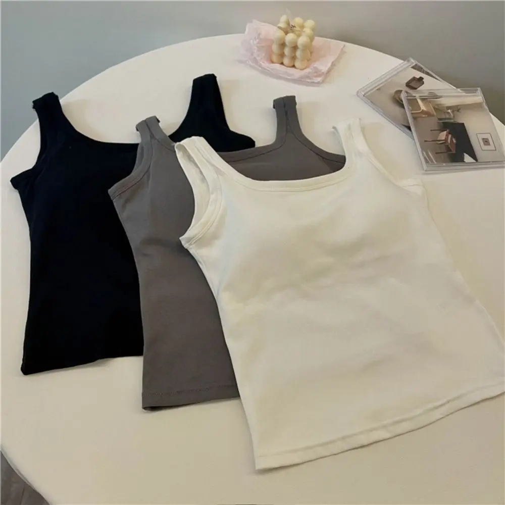 Hot Sale Sexy Strap Vest Sleeveless Slim Neck Crop Top Breathable Outerwear Beach T-shirt Summer