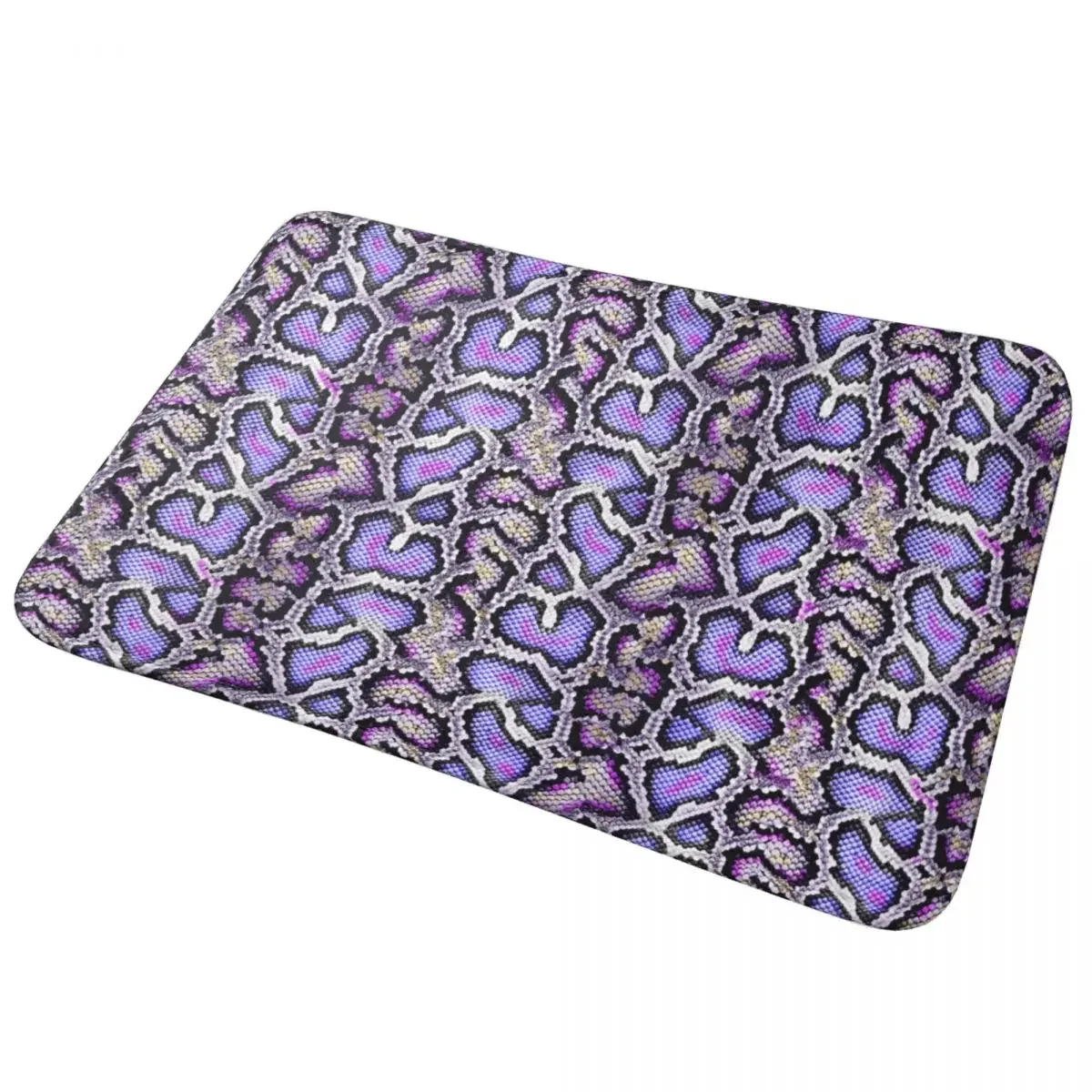 Purple Python Snake Skin Bath Mat Super Absorbent Doormat Non Slip Rugs for Door