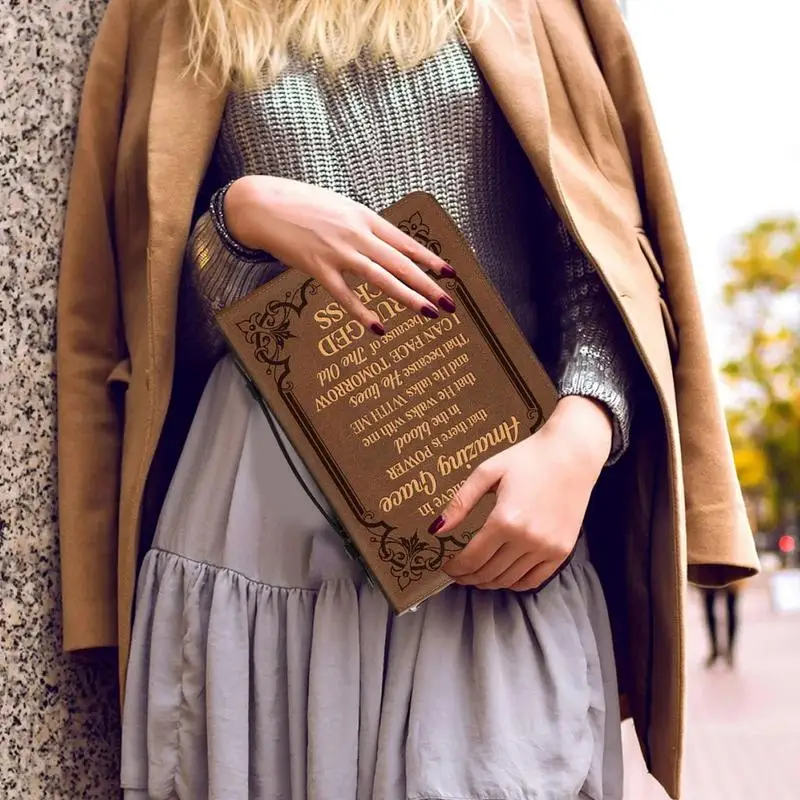 Imagem -05 - Bolsa Bíblica Clássica para Mulheres com Estampa Bolsas com Zíper Hinos de Couro Capa Personalizada para Capas de Bíblia