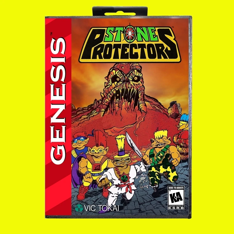 Stone Protectors NTSC MD Game Card 16 Bit USA Cover for Sega Megadrive Genesis Video Game Console Cartridge