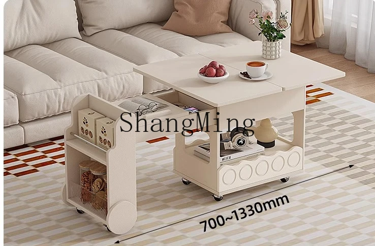 SM household simple coffee table living room small multi-functional deformation snack trolley storage