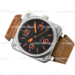 New Men's Watch, Bell Brown Leather Black Ross Leather Clock, Mechanical Automatic Limited Edition Clock, Men's Mechanical Watch