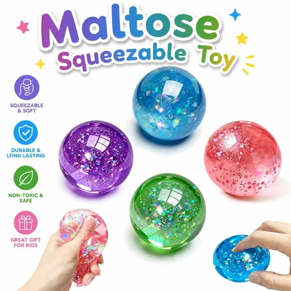 Funny Slow Rebound Maltose Squeezable Non-Bounce Soft Fidget Glitter Slow Rising Squishy Classroom