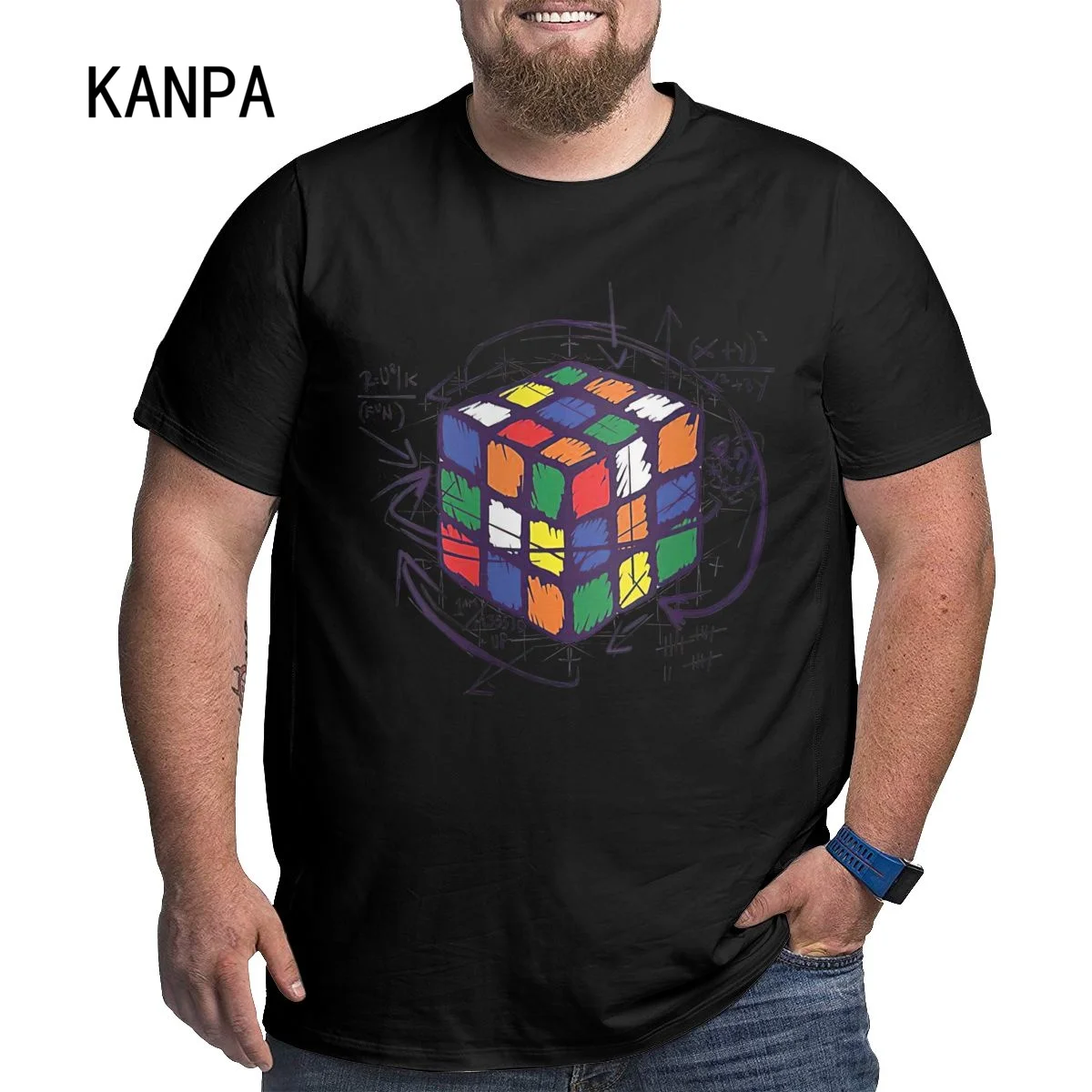 Rubic Cubes Graphic T Shirts Plus Size Top Tees for Big and Tall Men Novelty T-shirts Men's Cotton Tops Clothing 1XL-6XL