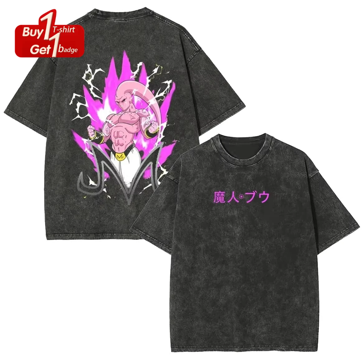 Dragon ball majin goku camiseta gráfica homem verão y2k roupas vintage lavado oversized manga curta camiseta casual roupas de ginásio topo